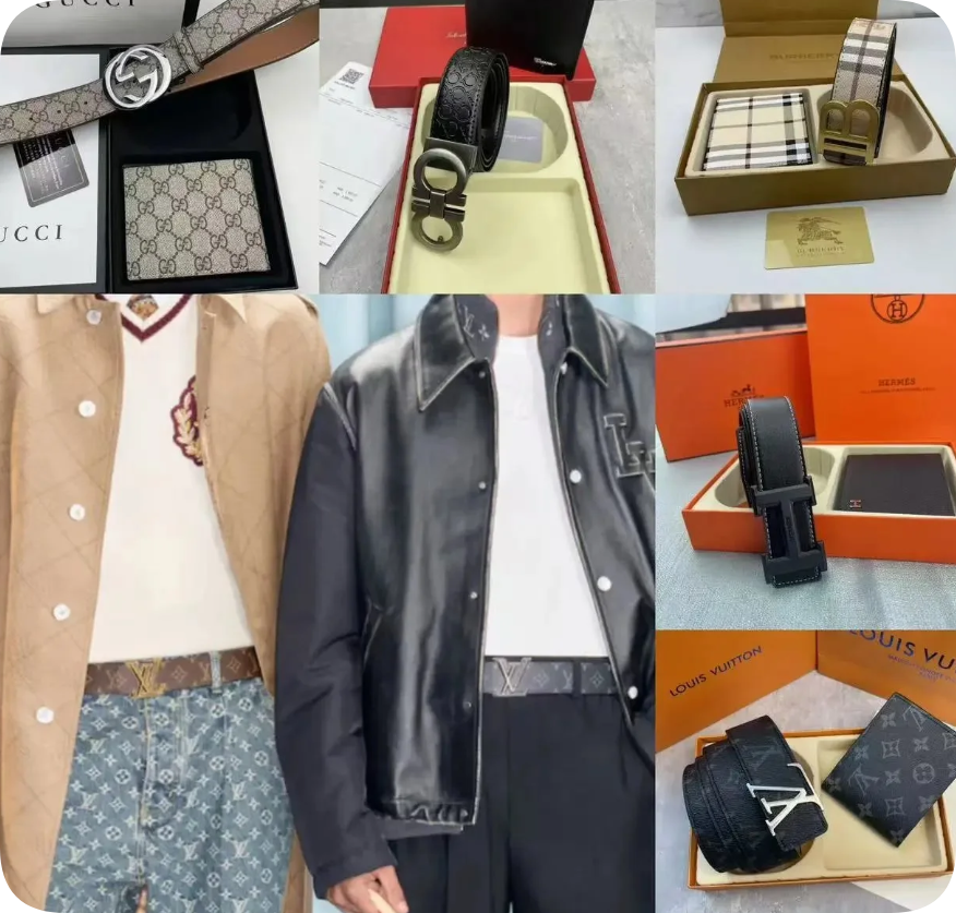 LV  belt wallet/Hermes belt/Gucci belt wallet gift box